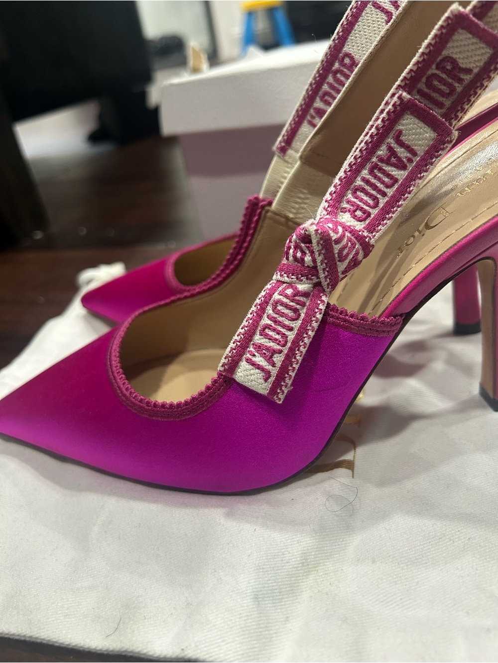 Dior J'Adior Fuchsia Pink Slingback Heels - Picture 4 of 8